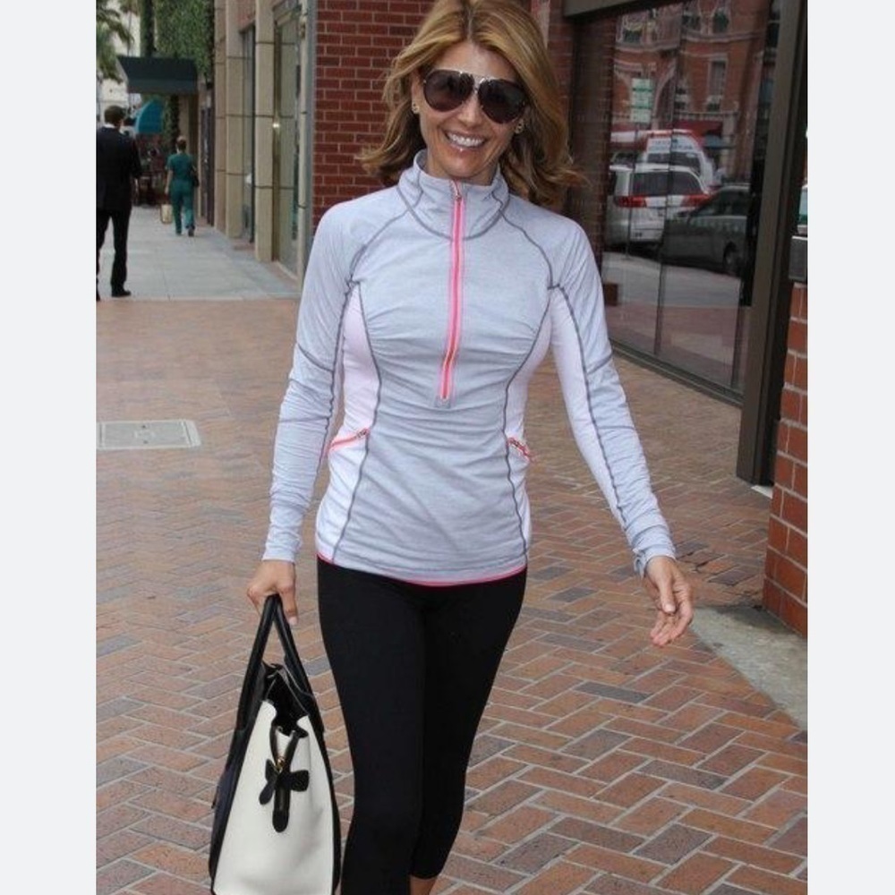 Lululemon Half Zip sweater white grey orange details size 2 jacket top